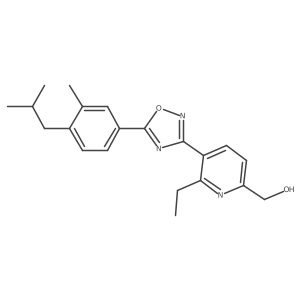 (6-Ethyl-5-(5-(4-isobutyl-3-methylphenyl)-1,2,4-oxadiazol-3-yl)pyridin-2-yl)methanol结构式