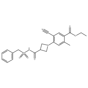 Ethyl 6-(3-{[(benzylsulfonyl)amino]carbonyl}azetidin-1-yl)-5-cyano-2-methylnicotinate结构式