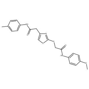 N-(4-methoxyphenyl)-2-((4-(2-oxo-2-(p-tolylamino)ethyl)thiazol-2-yl)thio)acetamide结构式