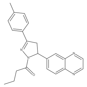 1-(5-(quinoxalin-6-yl)-3-(p-tolyl)-4,5-dihydro-1H-pyrazol-1-yl)butan-1-one Structure