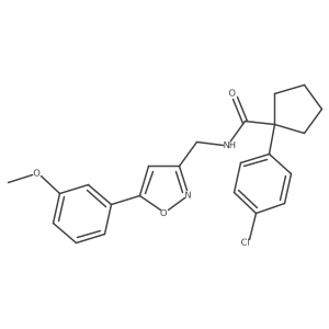 1-(4-chlorophenyl)-N-((5-(3-methoxyphenyl)isoxazol-3-yl)methyl)cyclopentanecarboxamide结构式
