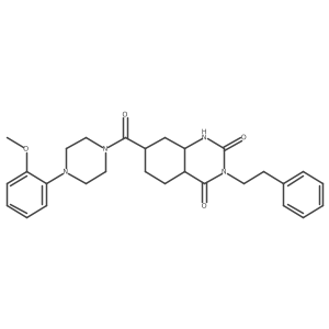7-[4-(2-Methoxyphenyl)piperazine-1-carbonyl]-3-(2-phenylethyl)-1,2,3,4-tetrahydroquinazoline-2,4-dione结构式