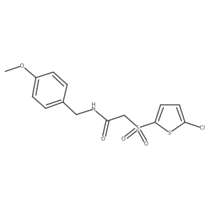 2-((5-chlorothiophen-2-yl)sulfonyl)-N-(4-methoxybenzyl)acetamide结构式