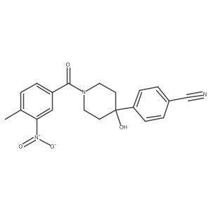 4-[4-Hydroxy-1-(4-methyl-3-nitro-benzoyl)-4-piperidyl]benzonitrile结构式