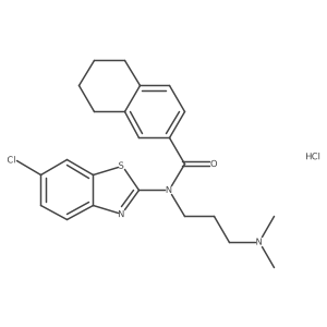N-(6-chlorobenzo[d]thiazol-2-yl)-N-(3-(dimethylamino)propyl)-5,6,7,8-tetrahydronaphthalene-2-carboxamide hydrochloride结构式