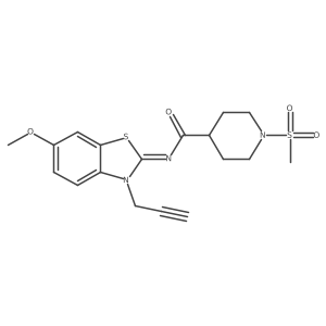 (E)-N-(6-methoxy-3-(prop-2-yn-1-yl)benzo[d]thiazol-2(3H)-ylidene)-1-(methylsulfonyl)piperidine-4-carboxamide Structure