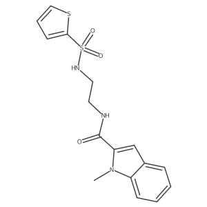 1-methyl-N-{2-[(thiophen-2-ylsulfonyl)amino]ethyl}-1H-indole-2-carboxamide结构式