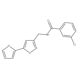 3-chloro-N-((5-(furan-2-yl)isoxazol-3-yl)methyl)benzamide结构式
