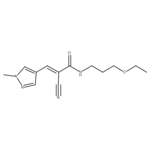 2-cyano-N-(3-ethoxypropyl)-3-(1-methyl-1H-pyrazol-4-yl)prop-2-enamide结构式