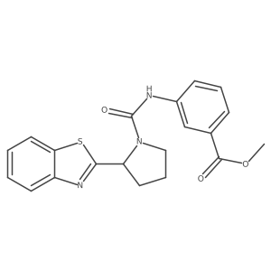 Methyl 3-({[2-(1,3-benzothiazol-2-yl)pyrrolidin-1-yl]carbonyl}amino)benzoate Structure