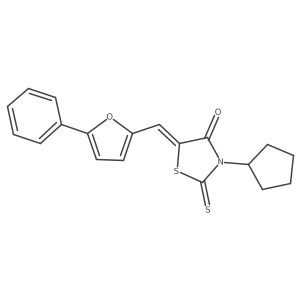 (Z)-3-cyclopentyl-5-((5-phenylfuran-2-yl)methylene)-2-thioxothiazolidin-4-one Structure