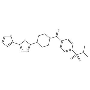4-(4-(5-(furan-2-yl)-1,3,4-thiadiazol-2-yl)piperidine-1-carbonyl)-N,N-dimethylbenzenesulfonamide Structure