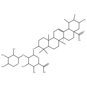 (2S,3S,4S,5R,6R)-6-[[(3S,4aR,6aR,6bS,8aR,10S,11S,12R,12aS,14aR,14bR)-8a-carboxy-10-hydroxy-4,4,6a,6b,11,12,14b-heptamethyl-2,3,4a,5,6,7,8,9,10,11,12,12a,14,14a-tetradecahydro-1H-picen-3-yl]oxy]-3,4-dihydroxy-5-[(2S,3R,4S,5S)-3,4,5-trihydroxyoxan-2-yl]oxyoxane-2-carboxylic acid结构式