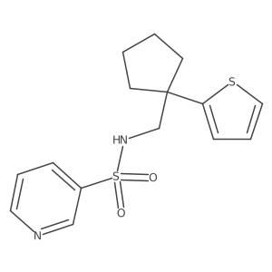 N-((1-(thiophen-2-yl)cyclopentyl)methyl)pyridine-3-sulfonamide结构式