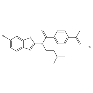 4-Acetyl-N-(6-chloro-1,3-benzothiazol-2-YL)-N-[2-(dimethylamino)ethyl]benzamide hydrochloride结构式
