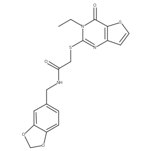 CCn1c(SCC(=O)NCc2ccc3c(c2)OCO3)nc2ccsc2c1=O结构式