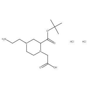 2-(4-(2-Aminoethyl)-2-(tert-butoxycarbonyl)piperazin-1-yl)acetic acid dihydrochloride Structure