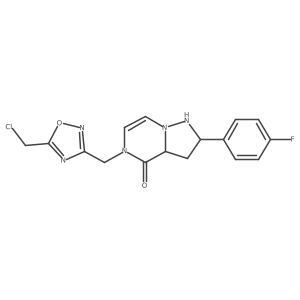 5-[[5-(Chloromethyl)-1,2,4-oxadiazol-3-yl]methyl]-2-(4-fluorophenyl)-1,2,3,3a-tetrahydropyrazolo[1,5-a]pyrazin-4-one Structure