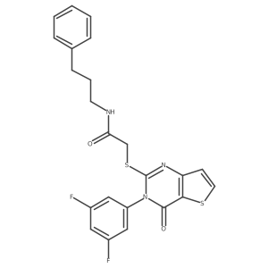 2-{[3-(3,5-difluorophenyl)-4-oxo-3,4-dihydrothieno[3,2-d]pyrimidin-2-yl]sulfanyl}-N-(3-phenylpropyl)acetamide结构式
