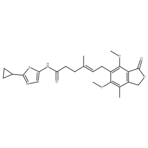 (E)-N-(5-cyclopropyl-1,3,4-thiadiazol-2-yl)-6-(4,6-dimethoxy-7-methyl-3-oxo-1,3-dihydroisobenzofuran-5-yl)-4-methylhex-4-enamide Structure