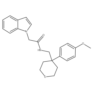 2-(1H-indol-1-yl)-N-((4-(4-methoxyphenyl)tetrahydro-2H-pyran-4-yl)methyl)acetamide Structure