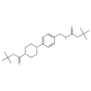 tert-Butyl 4-(5-(((tert-butoxycarbonyl)amino)methyl)pyridin-2-yl)piperazine-1-carboxylate Structure
