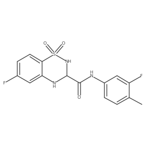 6-fluoro-N-(3-fluoro-4-methylphenyl)-3,4-dihydro-2H-benzo[e][1,2,4]thiadiazine-3-carboxamide 1,1-dioxide Structure