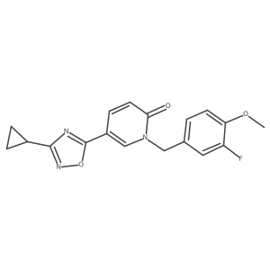 5-(3-cyclopropyl-1,2,4-oxadiazol-5-yl)-1-(3-fluoro-4-methoxybenzyl)pyridin-2(1H)-one Structure
