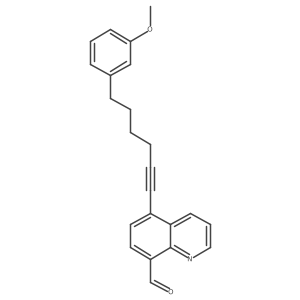 5-(6-(3-Methoxyphenyl)hex-1-yn-1-yl)quinoline-8-carbaldehyde结构式