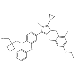 [3-[[2-[5-Cyclopropyl-1-[(4-ethoxy-2,6-difluorophenyl)methyl]-4-methylpyrazol-3-yl]-4-(pyridin-4-ylamino)pyrimidin-5-yl]oxymethyl]oxetan-3-yl]methanol Structure