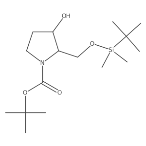 tert-butyl (2S,3S)-2-[[tert-butyl(dimethyl)silyl]oxymethyl]-3-hydroxypyrrolidine-1-carboxylate结构式
