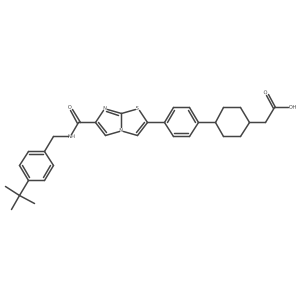 trans-4-[4-[6-[[[[4-(1,1-Dimethylethyl)phenyl]methyl]amino]carbonyl]imidazo[2,1-b]thiazol-2-yl]phenyl]cyclohexaneacetic acid Structure