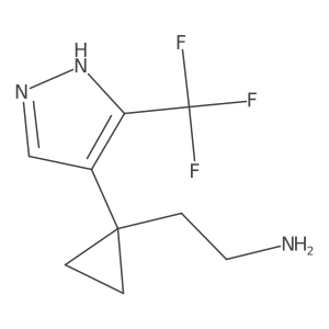 2-{1-[3-(trifluoromethyl)-1H-pyrazol-4-yl]cyclopropyl}ethan-1-amine Structure
