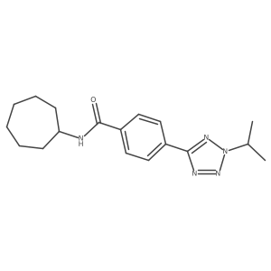 N-cycloheptyl-4-[2-(propan-2-yl)-2H-tetrazol-5-yl]benzamide结构式