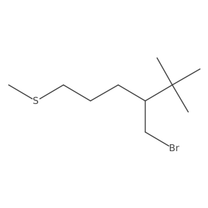 4-(Bromomethyl)-5,5-dimethyl-1-(methylsulfanyl)hexane结构式