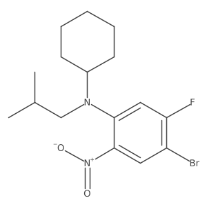 4-bromo-N-cyclohexyl-5-fluoro-N-isobutyl-2-nitroaniline结构式