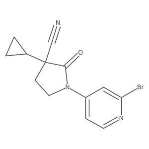 1-(2-Bromo-4-pyridinyl)-3-cyclopropyl-2-oxo-3-pyrrolidinecarbonitrile结构式