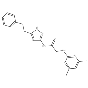 N~2~-(4,6-dimethylpyrimidin-2-yl)-N-[3-(2-phenylethyl)-1H-1,2,4-triazol-5-yl]glycinamide Structure