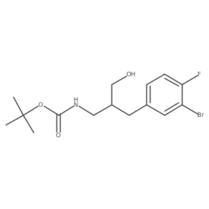 tert-butyl N-{2-[(3-bromo-4-fluorophenyl)methyl]-3-hydroxypropyl}carbamate Structure