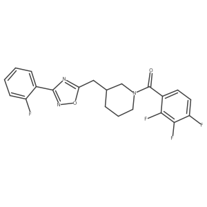 (3-((3-(2-Fluorophenyl)-1,2,4-oxadiazol-5-yl)methyl)piperidin-1-yl)(2,3,4-trifluorophenyl)methanone Structure