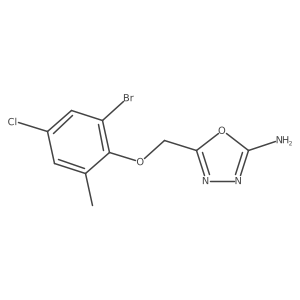 5-((2-Bromo-4-chloro-6-methylphenoxy)methyl)-1,3,4-oxadiazol-2-amine Structure