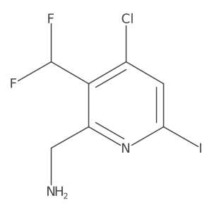 2-(Aminomethyl)-4-chloro-3-(difluoromethyl)-6-iodopyridine结构式
