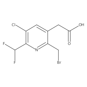 2-(Bromomethyl)-5-chloro-6-(difluoromethyl)pyridine-3-acetic acid结构式