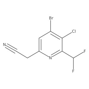 2-(4-Bromo-5-chloro-6-(difluoromethyl)pyridin-2-yl)acetonitrile Structure