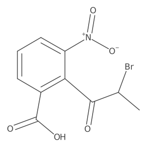 CC(Br)C(=O)c1c(C(=O)O)cccc1[N+](=O)[O-]结构式