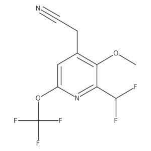 2-(Difluoromethyl)-3-methoxy-6-(trifluoromethoxy)pyridine-4-acetonitrile Structure