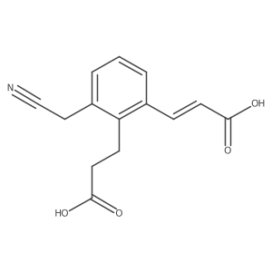 2-(2-Carboxyethyl)-3-(cyanomethyl)cinnamic acid Structure