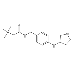 Tert-butyl (4-(pyrrolidin-3-ylamino)benzyl)carbamate结构式