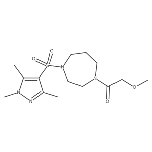 2-methoxy-1-(4-((1,3,5-trimethyl-1H-pyrazol-4-yl)sulfonyl)-1,4-diazepan-1-yl)ethanone Structure