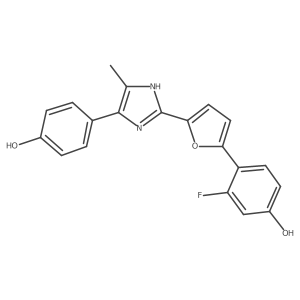 3-Fluoro-4-[5-[4-(4-hydroxyphenyl)-5-methyl-1H-imidazol-2-yl]furan-2-yl]phenol结构式